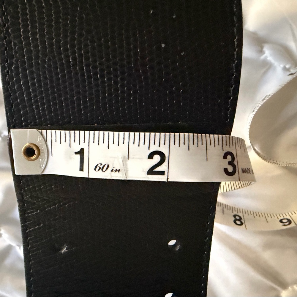 Genuine leather 3” Club Monaco Black Belt - Picture 6 of 7